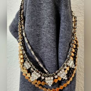 Plunder Mixed Metals and Rhinestones. Will Neckalce. Excellent Condition